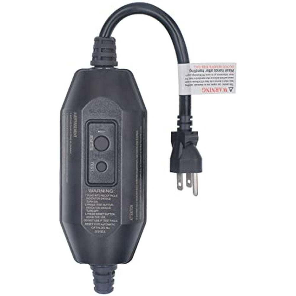 ELEGRP G1215CA Auto Reset Inline GFCI Replacement Plug Assembly 15 Amp 3 Wires 3Prongs NEMA 5