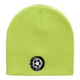 thumbnail image 5 of Scored Embroidered 8 Inch Knitted Short Beanie - Lime OSFM, 5 of 5
