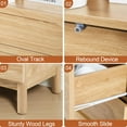 thumbnail image 4 of Modern 3 Drawer Dresser, Wood Chest of Drawers, Nightstand for Bedroom, Contemporary Three Drawer Dresser (Natural), 4 of 18