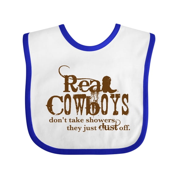 Inktastic Real Cowboys Boys or Girls Baby Bib