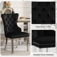 thumbnail image 5 of Foredo Elegant Velvet Chairs Set of 2, Modern Upholstered Wingback Chair with Metal Legs and Button Tufting for Dining Room Living Room, Black, 5 of 8