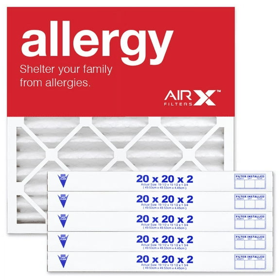 AIRx Filters 20x20x2 Air Filter MERV 11 Pleated HVAC AC Furnace Air Filter, Allergy 6-Pack, Made in the USA