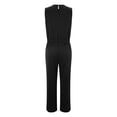 thumbnail image 4 of EHQJNJ Workout Jumpsuits for Women Tummy Control Soid Summer Button Lace up Short Sleeve Light Rip Straight Jumpsuit Vest Long Pants Flared Jumpsuit Open Back, 4 of 8