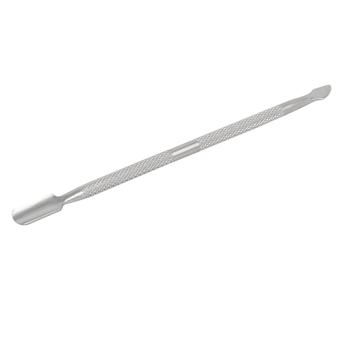 Unique Bargains120mm Long Stainless Steel 2 Head Cuticle Pusher Wiping Stick Rod Leather Tool