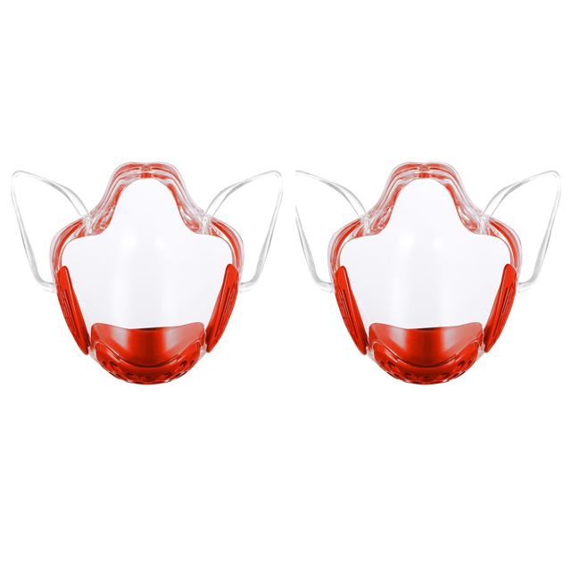 Máscara facial duradera que combina máscara de plástico transparente reutilizable (2 piezas), máscara facial transparente, cubierta para proteger los ojos, la nariz y la boca para hombres adultos-hombres rojos ShuxiuWang 8390614246942