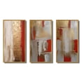thumbnail image 2 of Designart "Lunar Redemption Abstract in Gold and Red I" Abstract Painting Framed Wall Art Set Of 3 - Gold Modern Frame Gallery Wall Set For Home Decor, 2 of 6