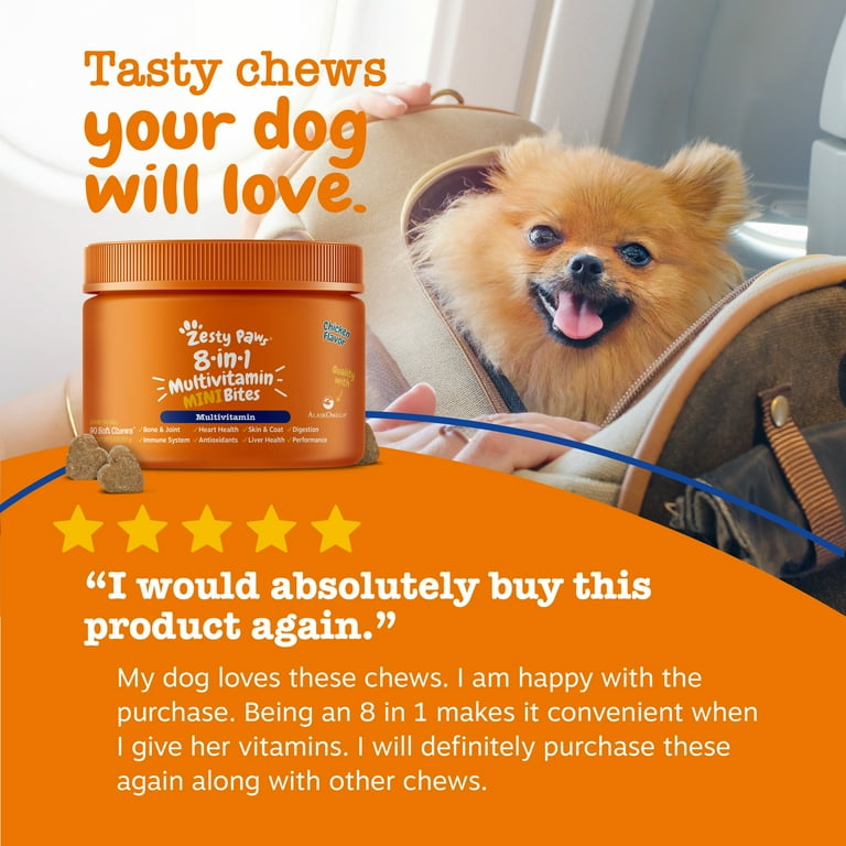Zesty Paws 8-in-1 Multivitamin Chews for Small Dogs, Chicken