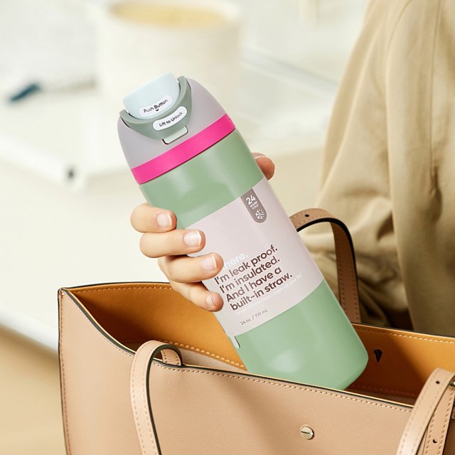 Botella de agua con aislamiento de 710 ml, taza térmica de doble capa sin BPA para acampar y hacer senderismo