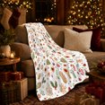 thumbnail image 3 of Holiday Cottage and Cane Illustration, Festive Holiday Scene, Warm Flannel Blanket for Living Room and Family Room, Christmas Gift for Art Lovers, Festive Home Decor, 3 of 9