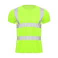 thumbnail image 3 of LiiYii Men's Lightweight Hi Vis Safety T-shirts with Reflective Strips Quick Dry Moisture Wicking Fluorescent Yellow XXL, 3 of 7