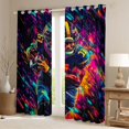 thumbnail image 2 of Castle Fairy Teens Football Gamer Black Out Curtains,Graffiti Splash Ball Game Curtains Pack of 2 (42x63 Each),Sport Rugby Bedroom Curtains,Breathable Home Decor, 2 of 6