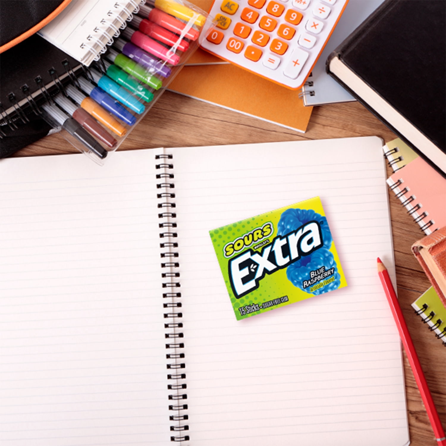 Extra Sours Blue Raspberry Sugar Free Chewing Gum - 3 Pack
