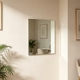 thumbnail image 4 of MMJ Wall Mirror 11.81x7.87in High Definition Self Adhesive Frameless Stick On Bathroom Bedroom Rounded Corner Decor, 4 of 6