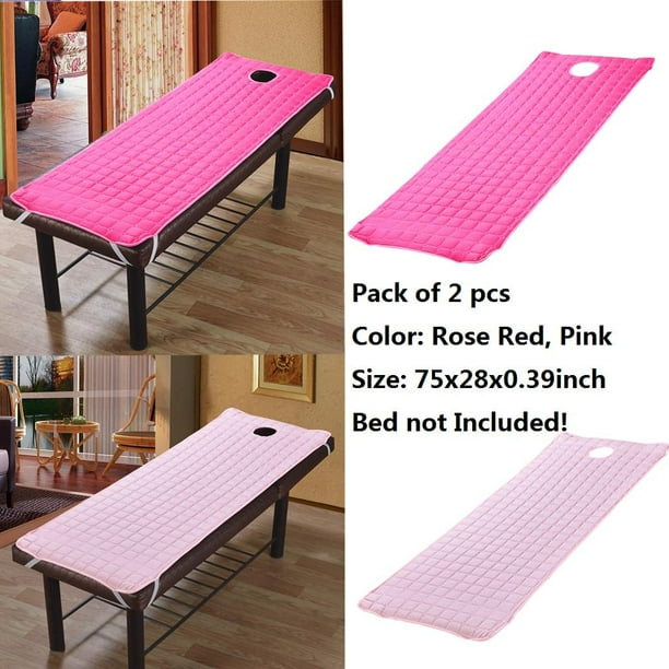 2x Colchones de con Agujero Cosméticos Salón Spa Cama Sofá Mantel Ropa - roja + roja + rosa Soledad Cojín de colchón para mesa de masaje
