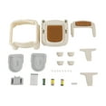 thumbnail image 5 of 60.6*60.6*78.3cm Brown&White Portable Toilet Bedside Commode for Pregnant Women Patients, 5 of 23