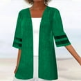 thumbnail image 2 of Cardigan Ouvert devant pour Femmes Manches Courtes Cardigan Léger Casual Fall Jacket Tops, 2 of 5