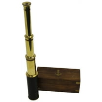 Thor Instruments  15" Handheld Brass Telescope with Wooden Box Brass Telescope with wooden box