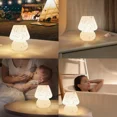 thumbnail image 6 of Mushroom Table Lamp, Dimmable Glass Bedside Lamp, Cute Small Nightstand Lamp for Living Room, Bedroom, Home Decor, 7.1'' H, White, 6 of 8