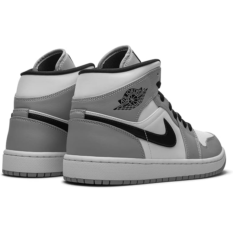 Air Jordan 1 Mid Light Smoke Grey Mens Retro Black White Shoes