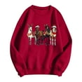 thumbnail image 4 of Fiaer Horse Christmas Sweatshirt for Women Western Crewneck Long Sleeve Pullovers Loose Fit Trendy Tops for Horse Lover Gift Red XL, 4 of 4