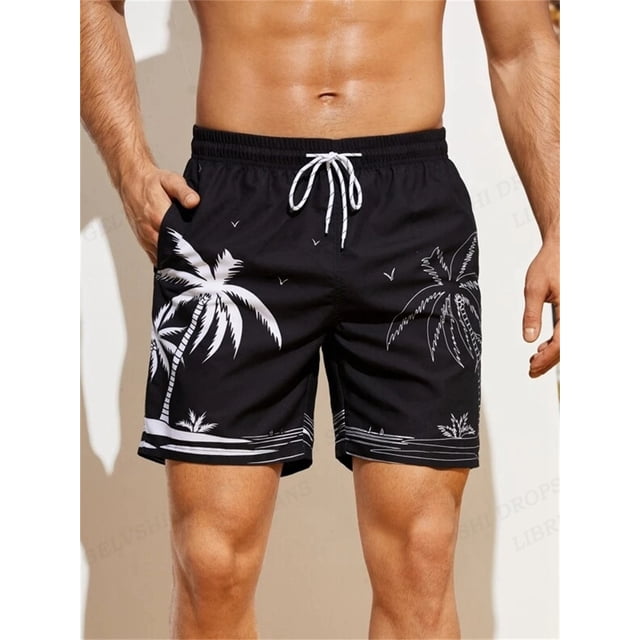 Traje de baño de Coconut Tree para hombre, pantalones cortos de playa para niños, pantalones cortos de tabla de Surf transpirables, traje de baño de secado rápido, bañadores deportivos de verano Fivean unisex