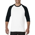 thumbnail image 2 of Gildan Heavy 3/4 Sleeve WhtBlk, 2 of 2