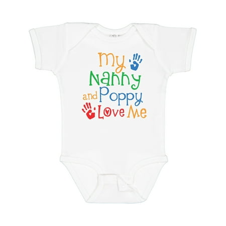 

Inktastic Nanny and Poppy Love Me Grandkid Gift Baby Boy or Baby Girl Bodysuit