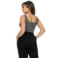 thumbnail image 3 of Women’s Ribbed Cropped Tank Top - Deep Scoop -Charcoal, SM, 3 of 5