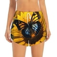 thumbnail image 2 of Salouo Butterfly On Sunflower Print Women's 2 in 1 Running Shorts Double-Layer Shorts Athletic Workout Gym Yoga Shorts Running Shorts for Women-Small, 2 of 7