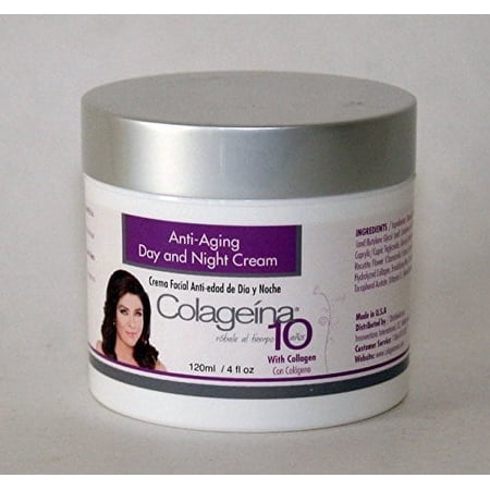 colageina 10 anti-aging day and night cream 4oz, crema facial anti-edad de dia y noche 120ml