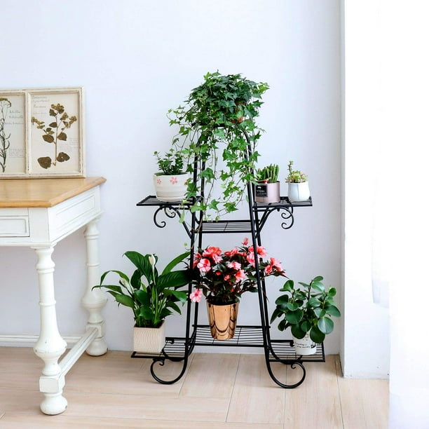 7 Tier Plant Stand Rack Multiple Flower Pot Holder Shelf Indoor Outdoor