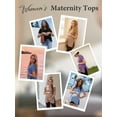 thumbnail image 4 of Women's Maternity Shirts Tops Split Hem Ribbed Maternity Pregnancy Clothes, 4 of 5