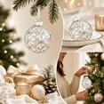thumbnail image 4 of Aurorax Christmas Ball Ornaments 3 Inches,White Christmas Ball Decorations,Hanging Glitter Clear Home Decor for Indoor Xmas Tree Party, 4 of 7