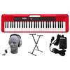 Casio CT-S200RD PPK 61-Key Premium Keyboard Pack with Stand, Headphones & Power Supply, Red