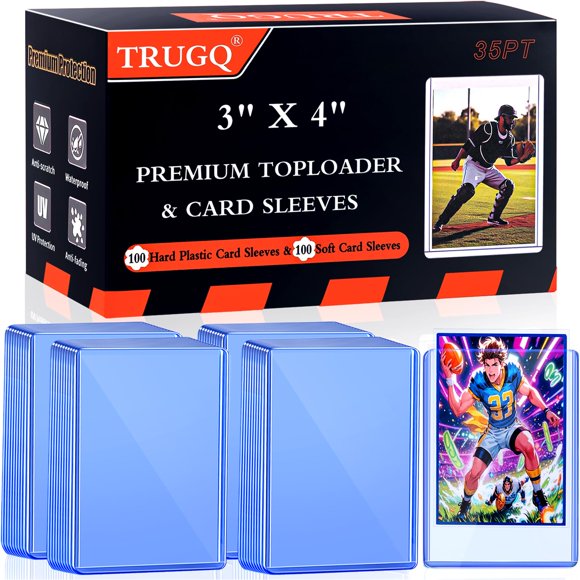 Fundas para tarjetas Toploads TRUGQ 200 para tarjetas de 3 x 4 con protectores
