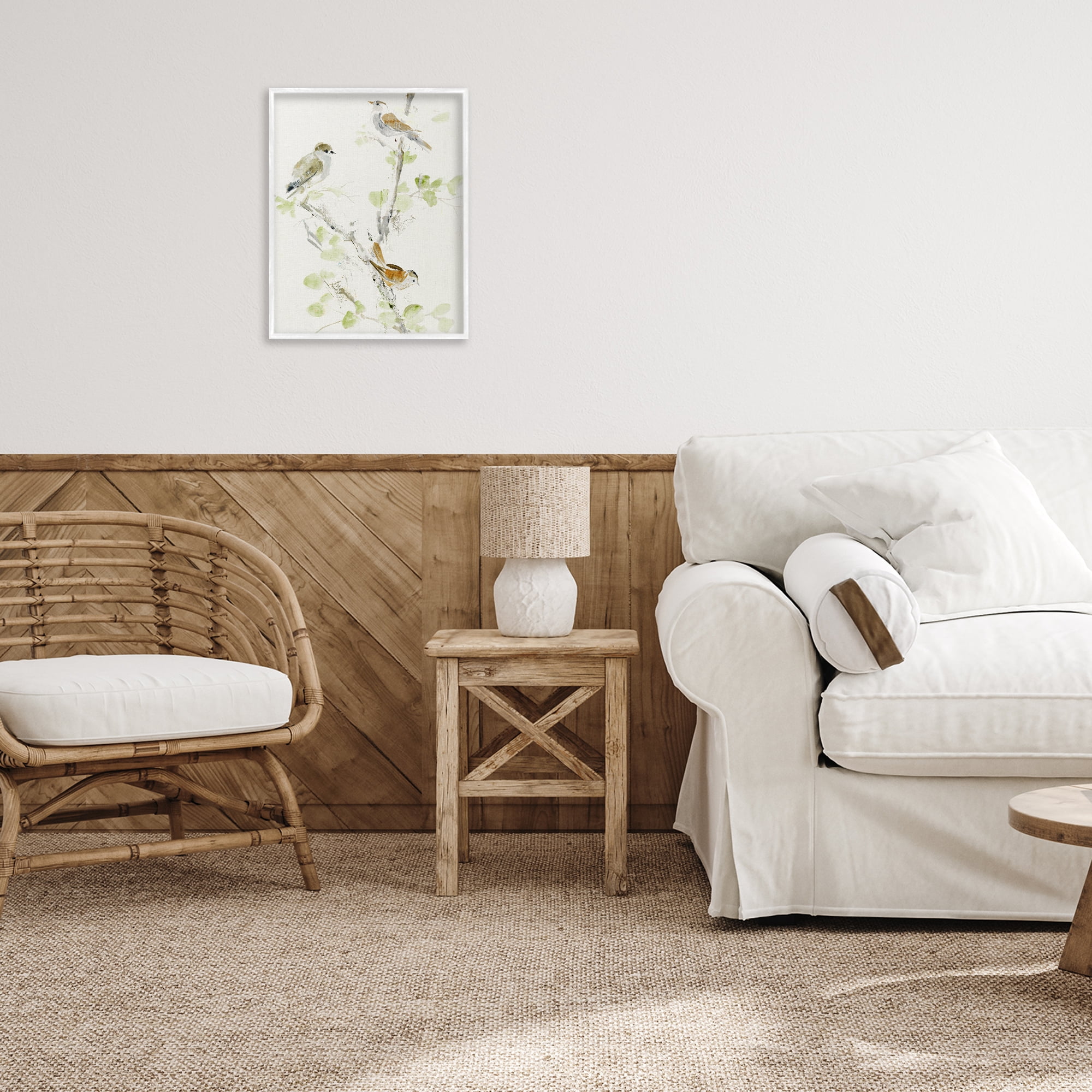 Stupell Industries Delicate Feathers Abstraction White Framed Giclee Art, design by Lorenzo Collective