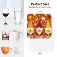 thumbnail image 6 of Zufioo Happy Thanksgiving Three Gnomes Print Leather Coaster Set, Decorative PVC Coasters 4-pack - Scald and Stain-resistant, Suitable for Home, Cafes, Restaurants-Square, 6 of 6