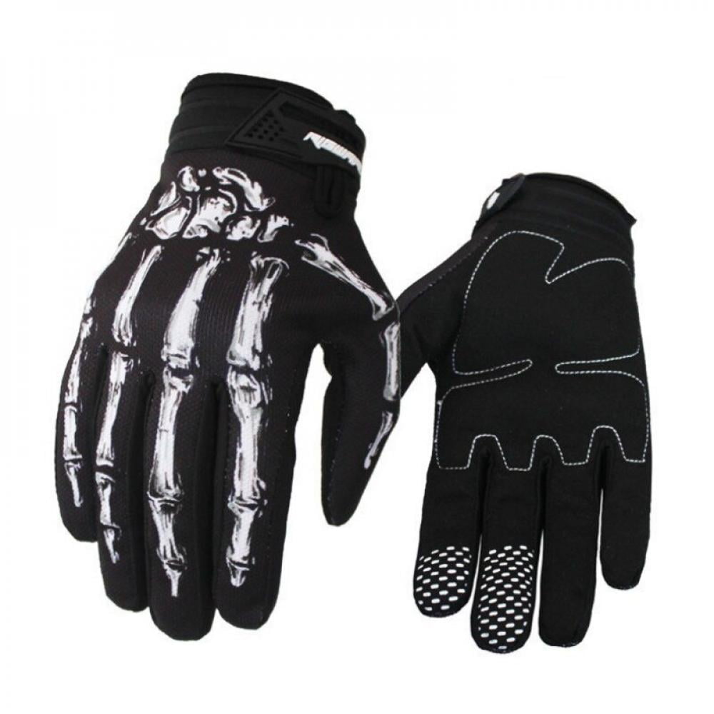 Anti-Slip Gloves for Motorcycle Large Halloween, Cycling Skeleton Gloves 
