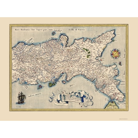 Historic Map - Neopolitan Region Italy - Ortelius 1574 - Vintage Wall Art