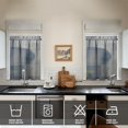 thumbnail image 2 of Vintage Blue Color Block Tier Kitchen Curtains for Bathroom Living Rod Pocket Window Drapes 28"x36" 2 Panels Window Treatment Tiers, 2 of 4
