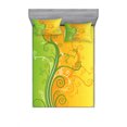 thumbnail image 2 of Modern Bedding Set with Sheet & Covers, Floral Flower Swirls Leaves on the Branches Design Modern Print, Printed Bedroom Decor 2 Shams, 4 Sizes, Pale Green Marigold, by Ambesonne, 2 of 3