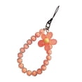 thumbnail image 1 of Cordón del encanto del teléfono móvil, cordón del teléfono, correa de muñeca con cuentas, correa colgante linda del encanto del teléfono de la flor Naranja, 1 of 7