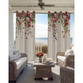 thumbnail image 2 of Valentine's Day Blackout Curtains for Bedroom/Living Room, Thermal Insulated Kitchen Curtains, Watercolor Roses Leaves Flowers Spring Beige Grommet Darkening Window Treatment Drapes 52"x72"x2, 2 of 8