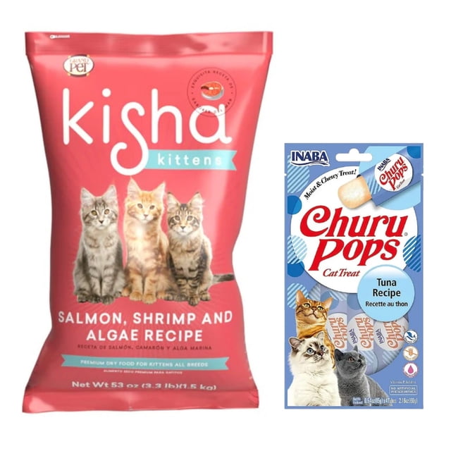 GrandPet Kisha Kittens 1.5 kg + Churu Pops Atún Snack 4 tubos de 15g