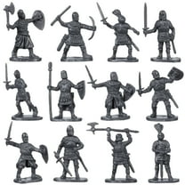 OFFIGAM 200Pcs Small Action Figures Mini Figurines Grey Plastic Story Props Outdoor Use Hobbyists