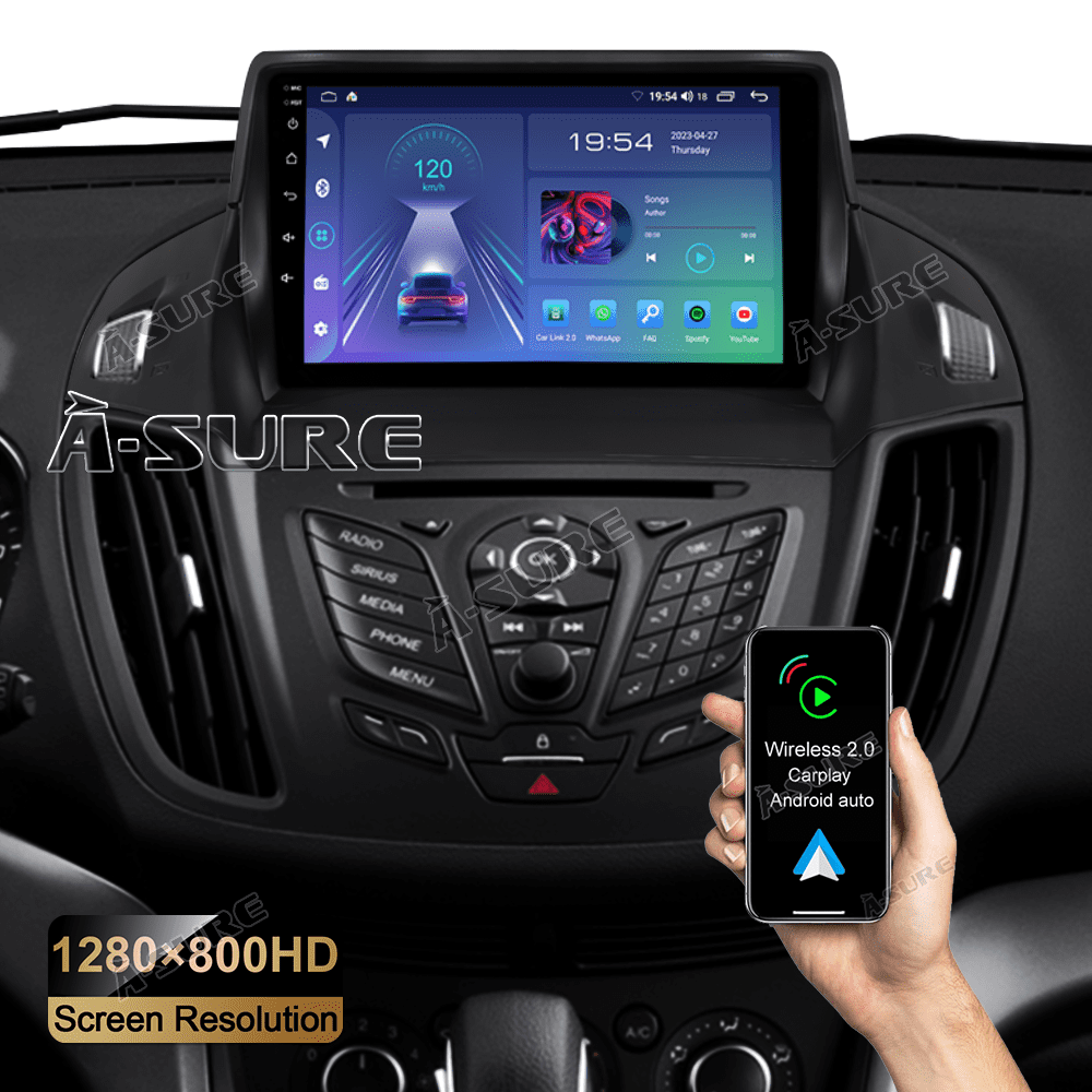 9" Android 13 Car Stereo Radio for Ford Escape 2013-2019 Kuga 2012-2018 Wireless CarPlay GPS WiFi Bluetooth DSP RDS SWC 2+32GB