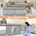 thumbnail image 6 of Babyeap Baby Playpen With Mat, Large Play Yard Fence for Toddlers, 50"x50" Gray, 6 of 9