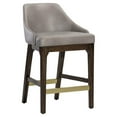 thumbnail image 1 of Sunpan Kace 26" Mid-Century Faux Leather Counter Stool in Gray/Dark Brown, 1 of 3