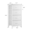 thumbnail image 6 of CONCETTA 4 Drawer Dresser, Wide Chest Drawers Nightstand Storage Tower Storage Fabric Dresser With Wood Top for Living Room, Bedroom, Closet, White, 6 of 7