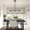 thumbnail image 2 of Beaumont Lane Transitional 3-Light Metal Linear Chandelier in Black, 2 of 12